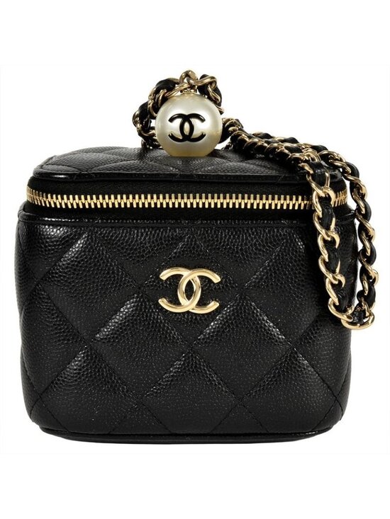Chanel Handbags - Chanel Vanity Mini Chain Pouch Caviar Leather Black 8-digit 31 st Coco Pearl